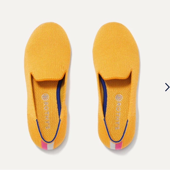 • Rothy’s • The Kids Loafer Lemondrop Yellow with Pink Stripe Big Kids 3 - Picture 2 of 7